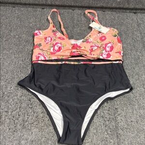 Beachsissi Floral Black One Piece Swimsuit